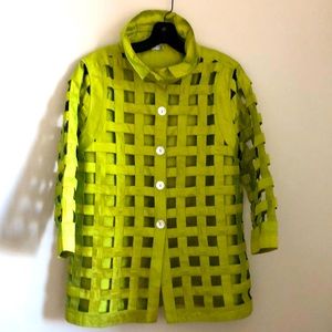 NEW Patty Kim green top. Size medium